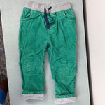 Load image into Gallery viewer, Mini Boden Jersey-Lined Cord Star Applique Pants Green 3-4
