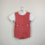 Load image into Gallery viewer, Vintage Saks Fifth Avenue Red Striped Shortall Romper Set 4T

