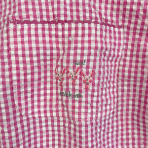 Vintage OshKosh B'gosh Pink Plaid Bunny Romper 18 Months