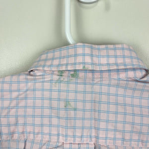 Vineyard Vines Pink Blue Plaid Whale Shirt 2T