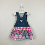 Load image into Gallery viewer, Vintage OshKosh B'gosh Floral Plaid Ruffle Skirtall Jumper 2T

