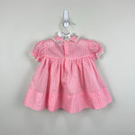 Load image into Gallery viewer, Vintage Cherubs Pink Gingham Baby Chick Dress 9 Months
