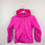 Load image into Gallery viewer, The North Face Girls' Resolve Reflective Hyvent Rain Jacket Azalea Pink M 10-12
