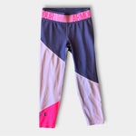Load image into Gallery viewer, Under Armour Girls Heatgear Color Block Ankle Crop Pants Purple Ace
