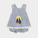 Load image into Gallery viewer, Vintage Samara Applique Sailboat Dress Set 18 Months
