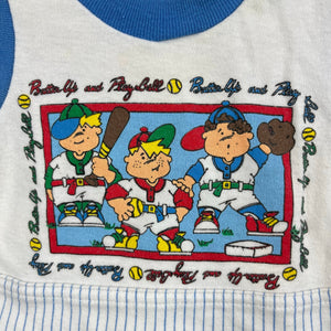 Vintage Camptown Batter Up and Play Ball Tank Top 9 Months USA