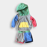 Load image into Gallery viewer, Ralph Lauren Color-Blocked Spa Terry Hoodie &amp; Shorts Set 12 Months
