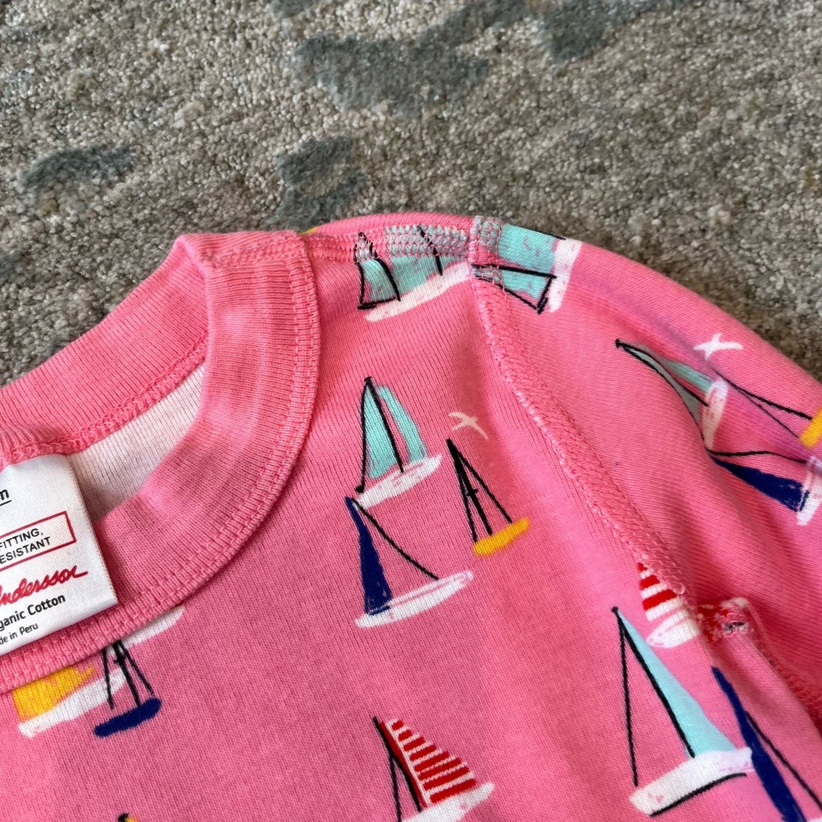 Hanna Andersson Pink Sailboat Pajamas 110 cm 5T