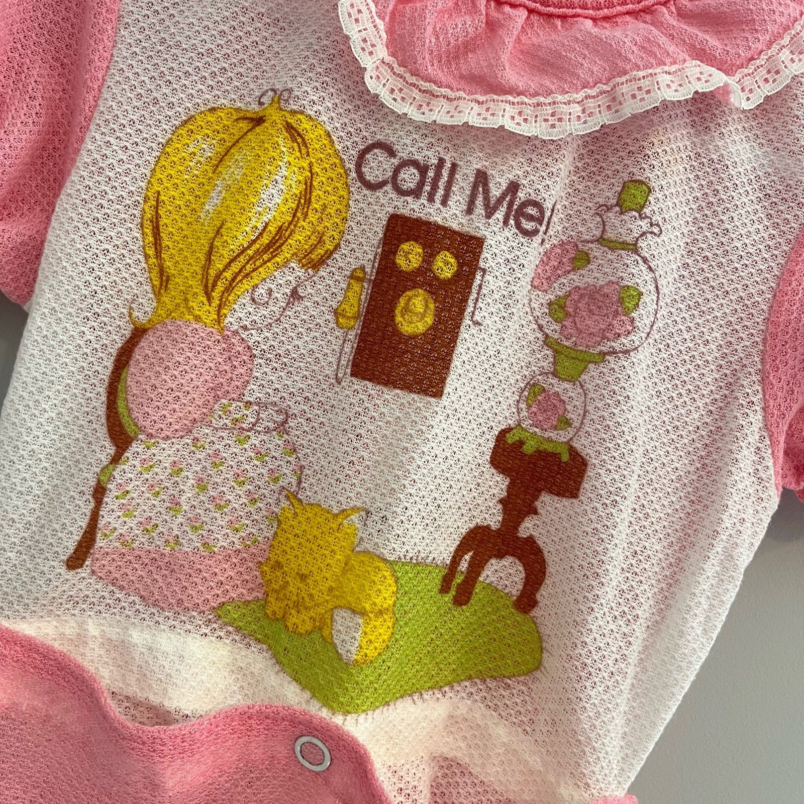 Vintage Carter's Pink Call Me Pajama Set 2T