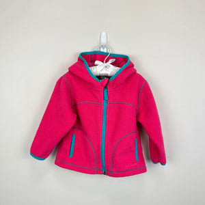 L.L. Bean Hooded Fleece Jacket Pink 12-18 Months