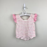 Load image into Gallery viewer, Vintage Little by Little Pink Striped Ice Cream Ruffle T-Shirt 12 Months
