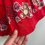 Load image into Gallery viewer, Vintage After the Stork Red Teddy Bear Dress 24 Months
