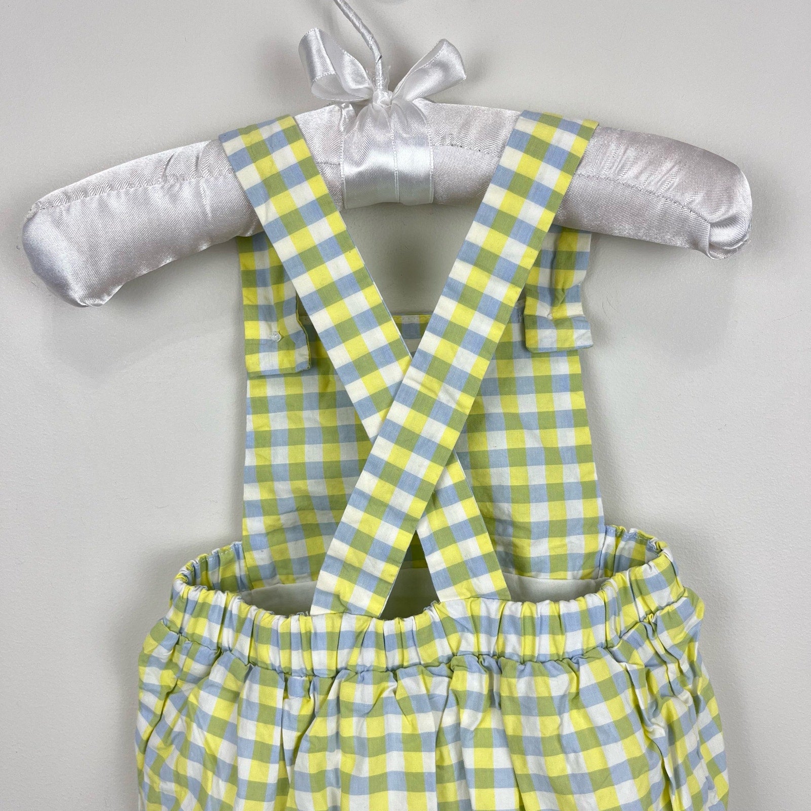 Jacadi Paris Plaid Sun Suit Romper 6 Months