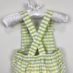 Jacadi Paris Plaid Sun Suit Romper 6 Months