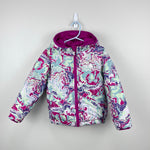 Load image into Gallery viewer, The North Face Girls Reversible Perrito Jacket Peak Purple Terrain Multi-Print 4T

