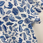 Load image into Gallery viewer, Mini Boden Cotton Linen Shirt Sapphire Blue Seashore Boys 13-14
