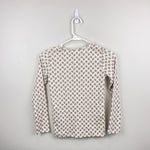 Load image into Gallery viewer, Mini Boden Henley Long Sleeve Pointelle Top Vanilla Pod Mustard Floral 9-10 NWT

