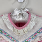Load image into Gallery viewer, Vintage Carter's Pink Ruffle Lace Coverall Romper 9 Months USA
