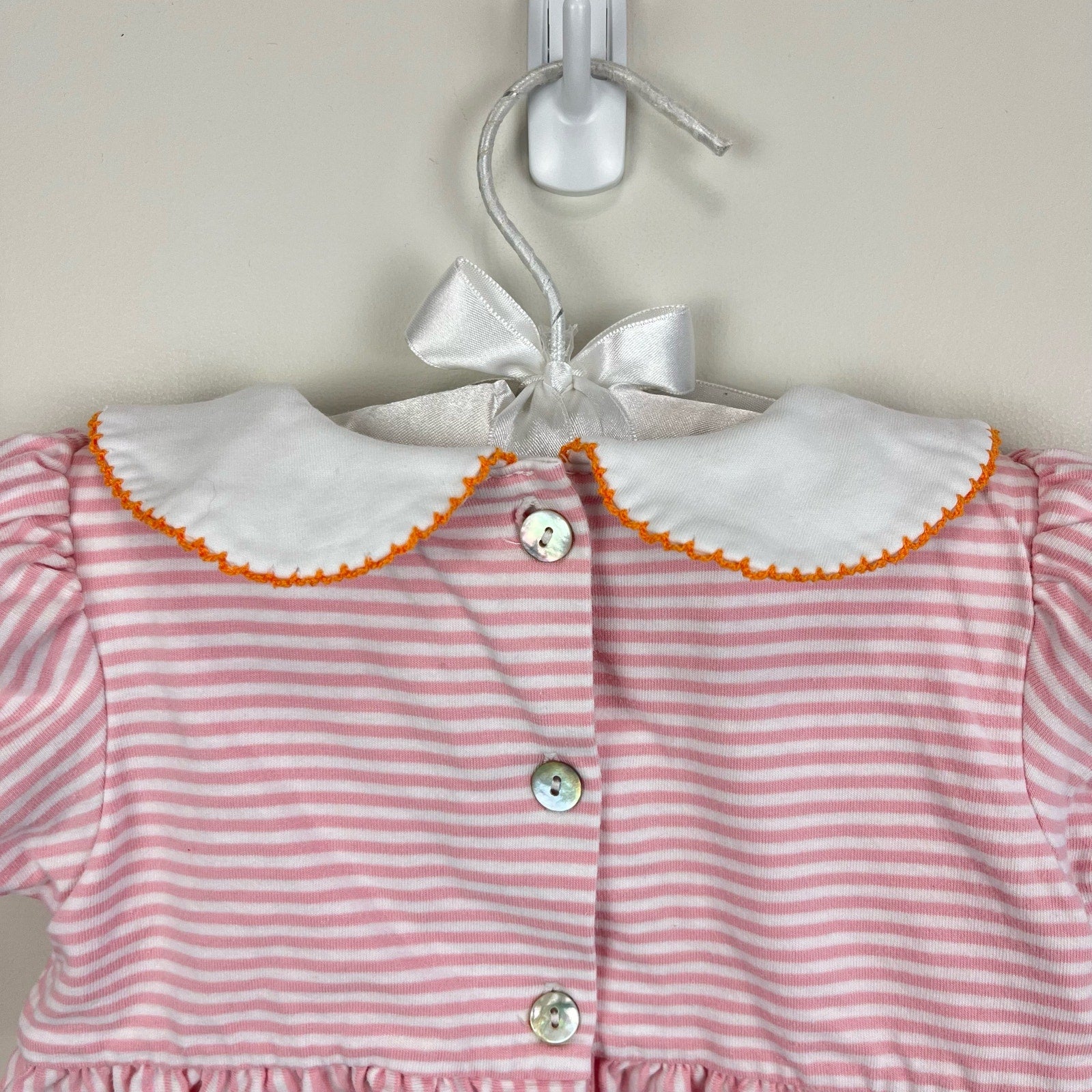 Shrimp & Grits Kids Pink Stripe Halloween Dress 18 Months