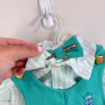Load image into Gallery viewer, Vintage Good Lad Green Shortall Romper Set 12 Months USA
