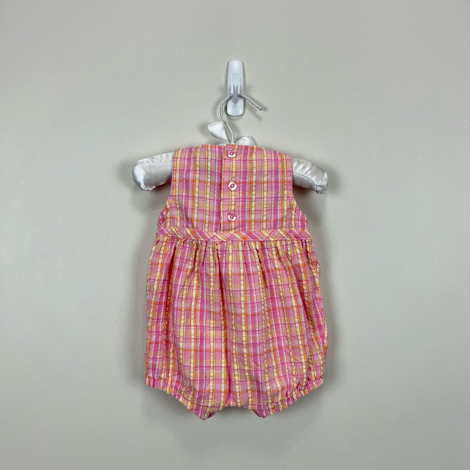 Vintage OshKosh B'gosh Pink Plaid Bubble Romper 0-3 Months