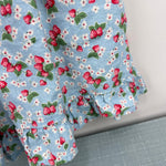 Load image into Gallery viewer, Mini Boden Linen-Cotton Ruffle Romper Surf Strawberry Ditsy 9-10
