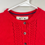 Load image into Gallery viewer, Mini Boden Pointelle Combed Cotton Cardigan Sweater Red 9-10
