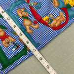 Load image into Gallery viewer, Vintage Blue Plaid Teddy Bear Alphabet Sleeveless Dress
