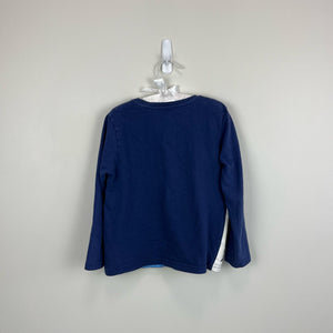Mini Boden Lift-the-flap Arctic T-shirt Starboard Blue Snow Plough 4-5