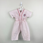 Load image into Gallery viewer, Vintage Red Striped Baseball Pajama Set 24 Months USA
