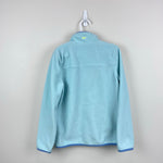 Load image into Gallery viewer, Vineyard Vines Girls' Harbor Fleece Glow 1/2 Zip Crystal Blue Heather M 10-12
