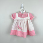 Load image into Gallery viewer, Vintage Cherubs Pink Gingham Baby Chick Dress 9 Months
