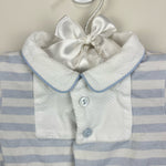 Load image into Gallery viewer, Patachou Blue and White Striped Shortall Romper 3 Months
