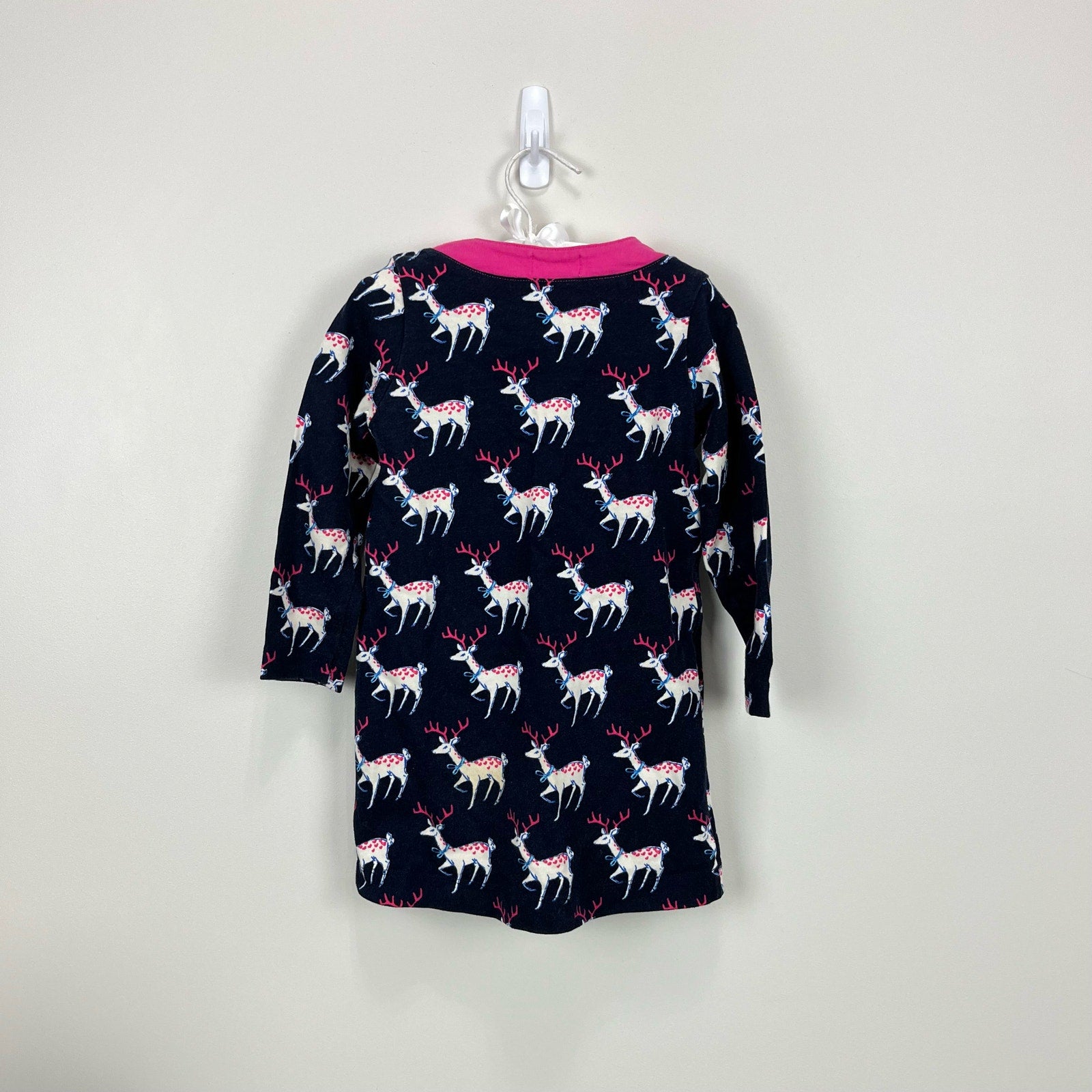 Hatley Navy Blue & Pink Reindeer Dress 3T