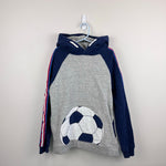 Load image into Gallery viewer, Mini Boden Soccer Football Applique Hoodie Sweatshirt 9-10
