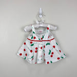 Load image into Gallery viewer, Vintage Y2K Miniwear White Red Cherries Dress Set 0-3 Months
