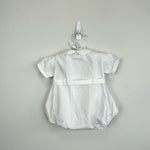 Load image into Gallery viewer, Feltman Bros Hand Embroidered Scallop Collar Button Belt Creeper Newborn NWOT
