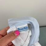 Load image into Gallery viewer, Vintage Rosey Kids Embroidered Blue White Outfit 24 Months

