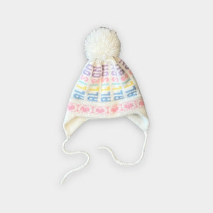 Vintage Pastel Pom Pom Winter Hat