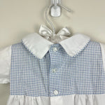 Load image into Gallery viewer, Vintage Alexis White Blue Bubble Romper Newborn
