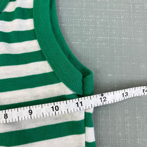 Vintage Sears Green & White Striped Tank Top 7 USA