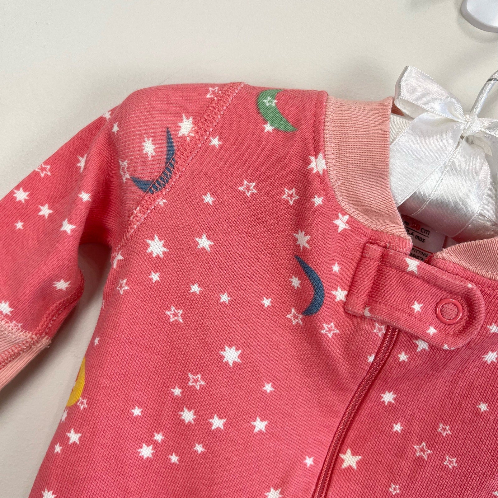 Hanna Andersson Pink Stars and Moon Pajamas 50 cm (0-6 Months)