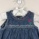Load image into Gallery viewer, Y2K Vintage Gap Embroidered Flower Heart Denim Jumper Dress 3-6 Months
