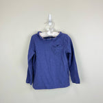 Load image into Gallery viewer, Mini Boden Long Sleeve Heart Pocket Top Soft Starboard Blue 5-6
