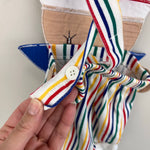 Load image into Gallery viewer, Vintage Fisher Price Kidswear Rainbow Stripe Sailor Bear Sunsuit Romper 12 Months
