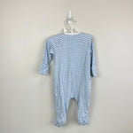Load image into Gallery viewer, Ralph Lauren Gingham-Print Cotton Footed Coverall Blue White 6 Months
