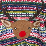 Load image into Gallery viewer, Mini Boden Fair Isle Reindeer Sweater Multi Navy Rudolph 6-7
