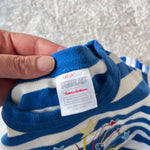 Load image into Gallery viewer, Hanna Andersson Blue &amp; White Striped Snoopy Fireworks Short John PJs 130 cm 8
