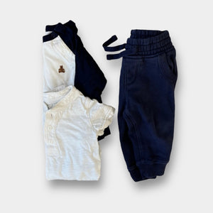 Baby Gap Navy Blue & White Shirt Pants Bundle 6-12 Months