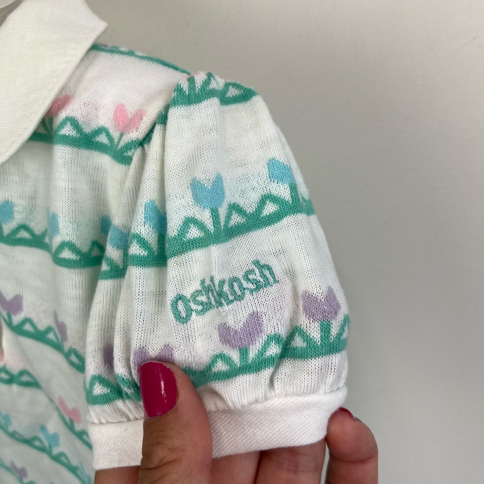 Vintage OshKosh B'gosh Flower Blouse 18 Months USA